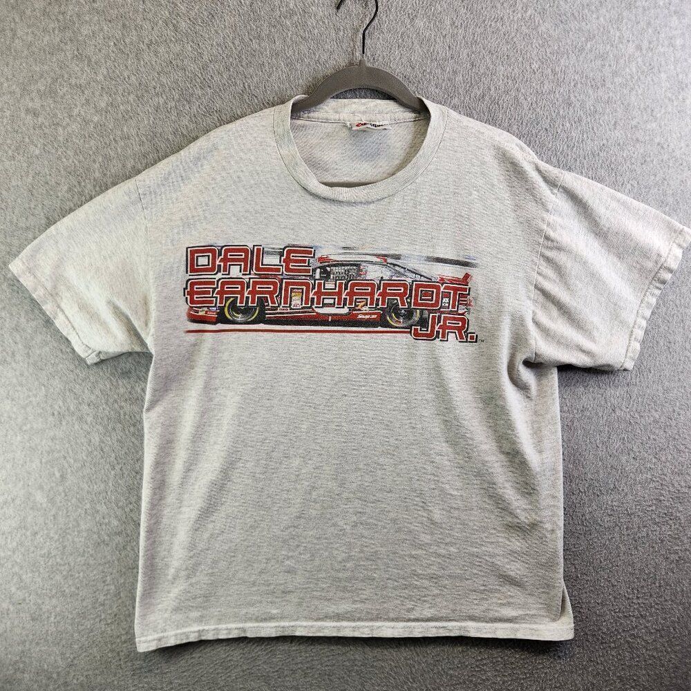 Dale Earnhardt Jr Shirt Mens L Gray 2002 Schedule Nascar Winston Cup Racing Car